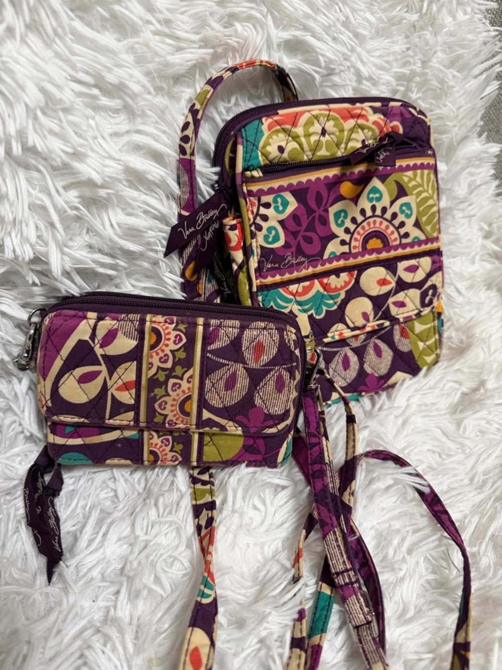 Vera Bradley Purple Multicolor Quilted Crossbody